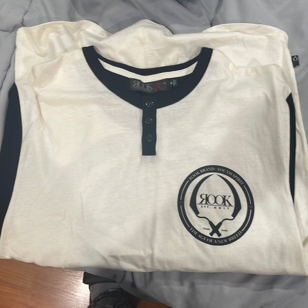 Rook Raglan Henley Tee (M) White